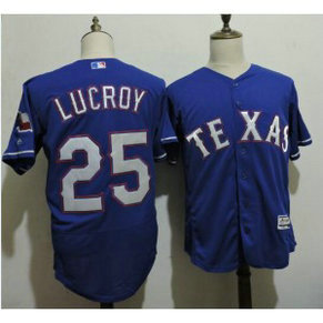 MLB Rangers 25 Jonathan Lucroy Blue Flexbase Men Jersey