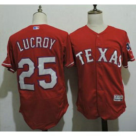 MLB Rangers 25 Jonathan Lucroy Red Flexbase Men Jersey