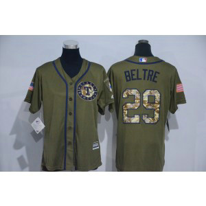 MLB Rangers 29 Adrian Beltre Green Salute to Service Women Jersey