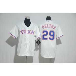 MLB Rangers 29 Adrian Beltre White Cool Base Youth Jersey