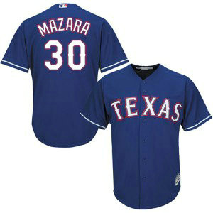 MLB Rangers 30 Nomar Mazara Blue Cool Base Men Jersey