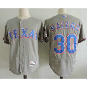 MLB Rangers 30 Nomar Mazara Grey Flexbase Men Jersey