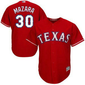MLB Rangers 30 Nomar Mazara Red Cool Base Men Jersey
