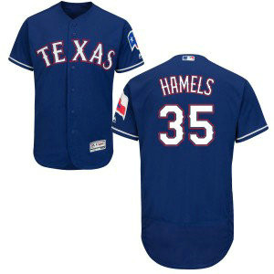MLB Rangers 35 Cole Hamels Blue Flexbase Men Jersey