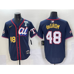 MLB Rangers 48 Degrom Navy American League 2025 All Star Nike Cool Base Men Jersey