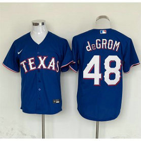 MLB Rangers 48 Jacob DeGrom Blue Nike Cool Base Men Jersey
