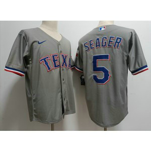 MLB Rangers 5 Corey Seager Grey Nike Cool Base Men Jersey