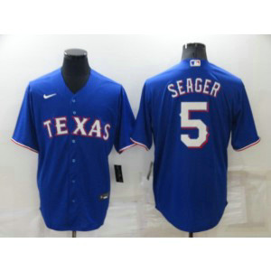 MLB Rangers 5 Seager Blue Nike Cool Base Men Jersey