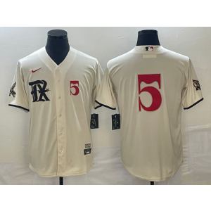 MLB Rangers 5 Seager Cream 2021 City Connect Cool Base Men Jersey