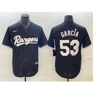 MLB Rangers 53 Adolis García Black Nike Cool Base Men Jersey
