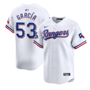MLB Rangers 53 Adolis García White 2023 World Series Champions Nike Cool Base Men Jersey