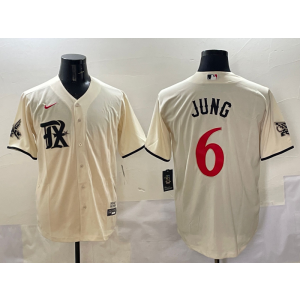 MLB Rangers 6 Josh Jung Cream City Nike Cool Base Men Jersey