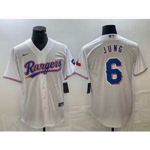 MLB Rangers 6 Josh Jung White Nike Cool Base Men Jersey