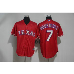 MLB Rangers 7 Ivan Rodriguez Red New Cool Base Men Jersey