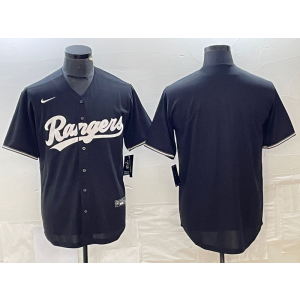 MLB Rangers Blank Black Nike Cool Base Men Jersey