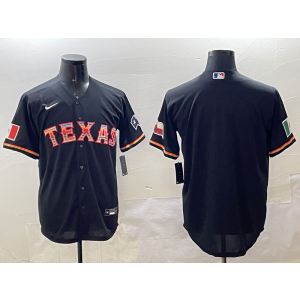 MLB Rangers Blank Black Nike Cool Base Men Jersey