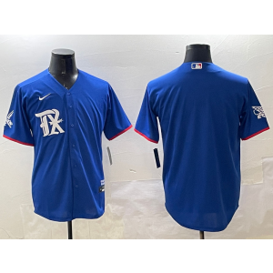 MLB Rangers Blank Blue Nike Cool Base Men Jersey