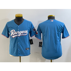 MLB Rangers Blank Blue Nike Cool Base Youth Jersey