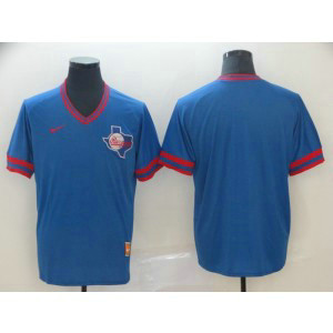 MLB Rangers Blank Blue Nike Cooperstown Collection Legend V-Neck Men Jersey