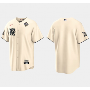 MLB Rangers Blank Cream 2023 World Series City Connect Nike Cool Base Men Jersey