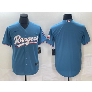 MLB Rangers Blank Light Blue Nike Cool Base Men Jersey