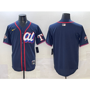 MLB Rangers Blank Navy American League 2025 All Star Nike Cool Base Men Jersey