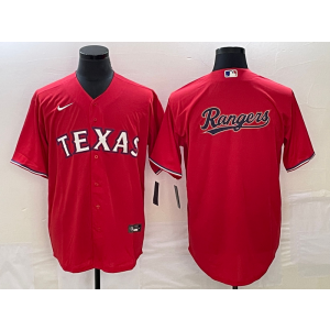 MLB Rangers Blank Red Baseball Logo Nike Cool Base Men Jersey