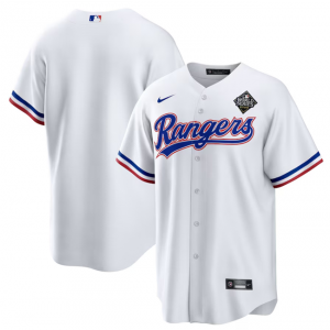 MLB Rangers Blank White 2023 World Series Nike Cool Base Men Jersey