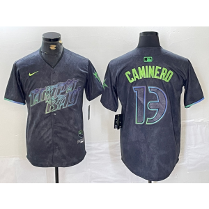 MLB Rays 13 CAMINERO Black 2024 City Connect Nike Cool Base Men Jersey