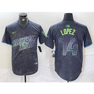 MLB Rays 14 Lopez Black 2024 City Connect Nike Cool Base Men Jersey