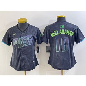 MLB Rays 18 Shane McClanahan Black 2024 City Connect Nike Cool Base Women Jersey