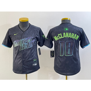 MLB Rays 18 Shane McClanahan Black 2024 City Connect Nike Cool Base Youth Jersey