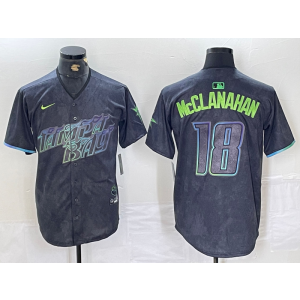 MLB Rays 18 Shane McClanahan Black City Connect Nike Cool Base Men Jersey