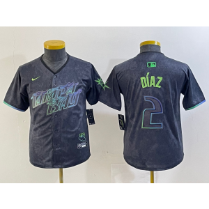MLB Rays 2 Diaz Black 2024 City Connect Nike Cool Base Youth Jersey
