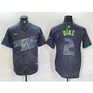 MLB Rays 2 Diaz Black City Connect Nike Cool Base Men Jersey