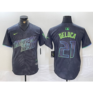 MLB Rays 21 Deluca Black 2024 City Connect Nike Cool Base Men Jersey