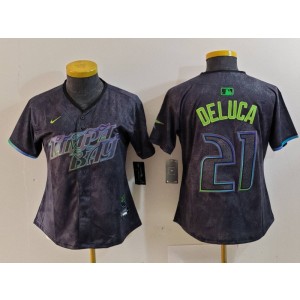 MLB Rays 21 Deluca Black 2024 City Connect Nike Cool Base Women Jersey