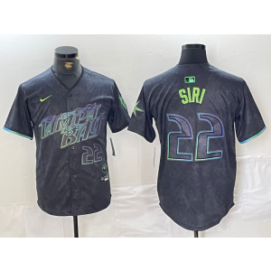 MLB Rays 22 Siri Black 2024 City Connect Nike Cool Base Men Jersey