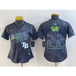 MLB Rays 22 Siri Black 2024 City Connect Nike Cool Base Women Jersey