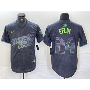 MLB Rays 24 EFLIN Black 2024 City Connect Nike Cool Base Men Jersey