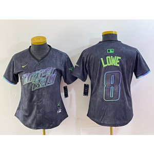 MLB Rays 8 Lowe Black 2024 City Connect Nike Cool Base Women Jersey