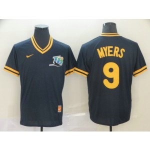 MLB Rays 9 Wil Myers Navy Nike Cooperstown Collection Legend V-Neck Men Jersey