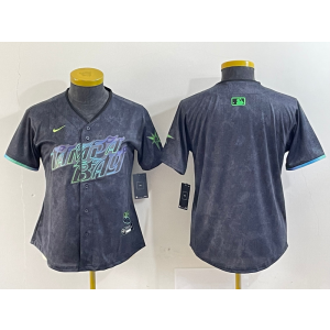 MLB Rays Blank Black City Connect Nike Cool Base Women Jersey