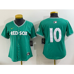 MLB Red Sox 10 Story Green City Nike Cool Base Youth Jersey