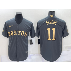 MLB Red Sox 11 Rafael Devers Charcoal 2022 All-Star Cool Base Men Jersey