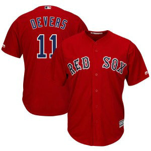 MLB Red Sox 11 Rafael Devers Cool Base Red Men Jersey