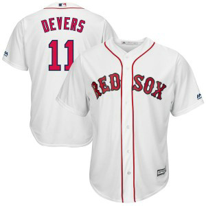 MLB Red Sox 11 Rafael Devers Cool Base White Men Jersey