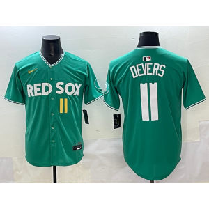 MLB Red Sox 11 Rafael Devers Green 2025 City Connect Nike Cool Base Men Jersey