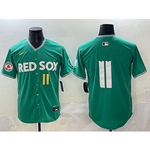 MLB Red Sox 11 Rafael Devers Green 2025 City Connect Nike Cool Base Men Jersey(No Name)