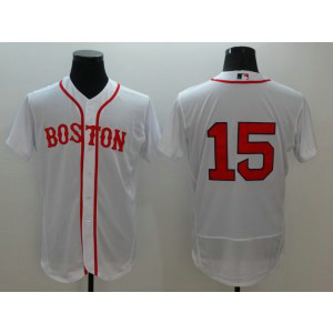 MLB Red Sox 15 Dustin Pedroia White Flexbase Men Jersey